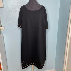 Roz & Ali Plus Size Black Gold Dress